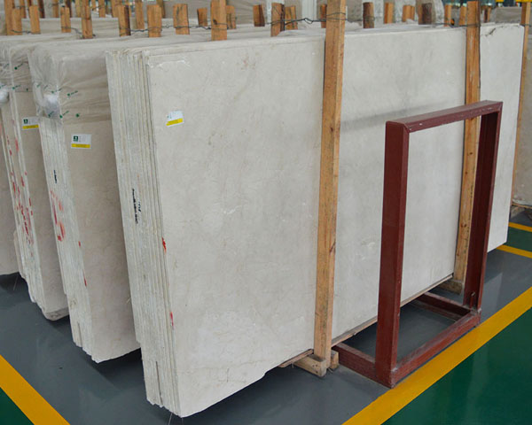 Enamel cream beige marble slab for sale
