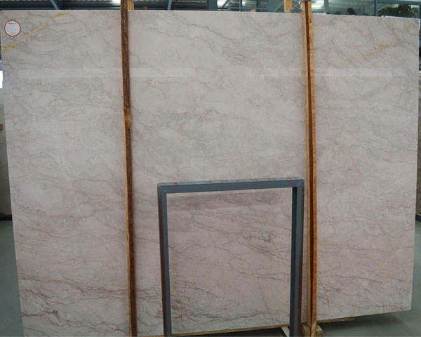 Polished Cezanne grey rose pink marble slab