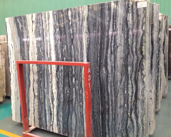 Blue Danube wood veins marble slab from Italy