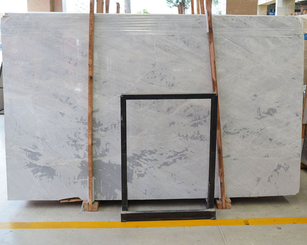 New product tiny grey vein white marble slab