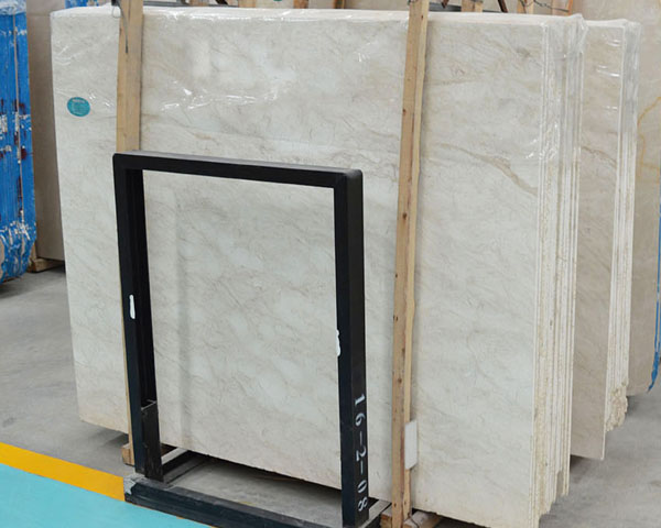 Polished amasya beige marble slab from Turkey