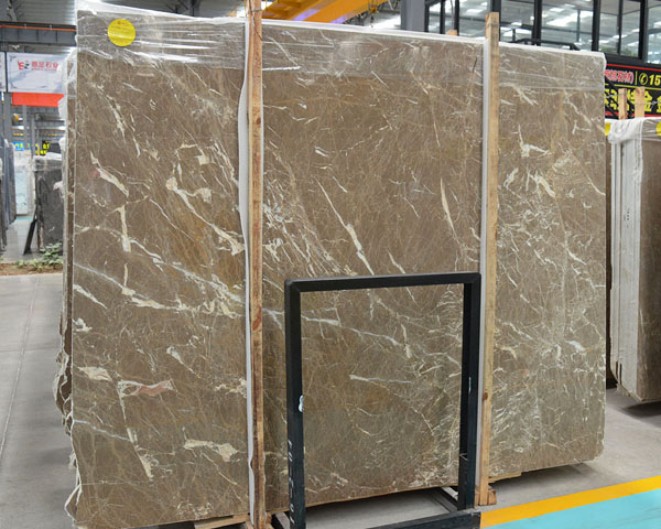 Polished coffee brown emperador marble with white veins