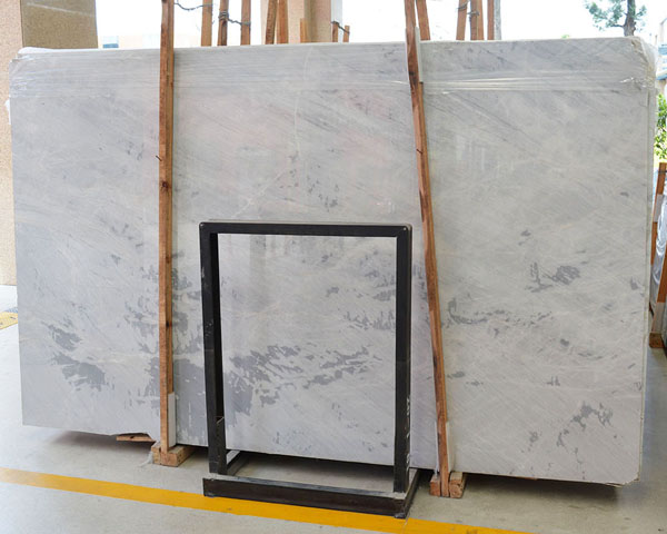 Natural veined santoni light gray marble slab