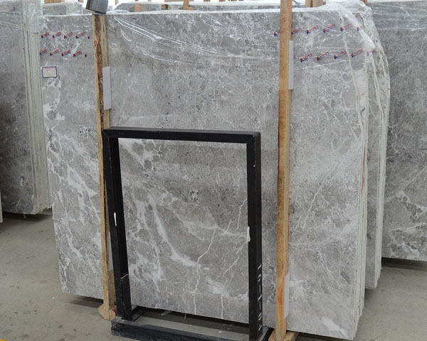Polished Athena gray vein marble slab from Greece
