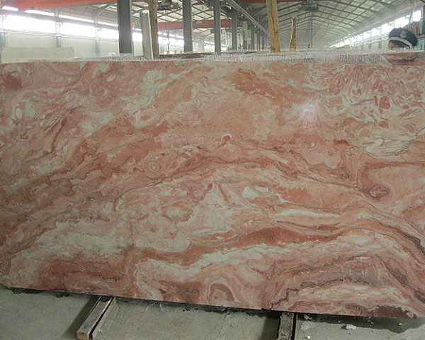 Natural Mona Lisa red rosa cream marble slab