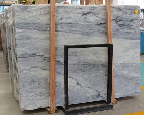 Natural ice grey vein hoar white marble slab