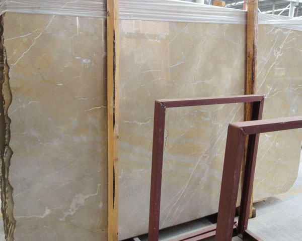 Disorderly lines burley yellow marble slab polished