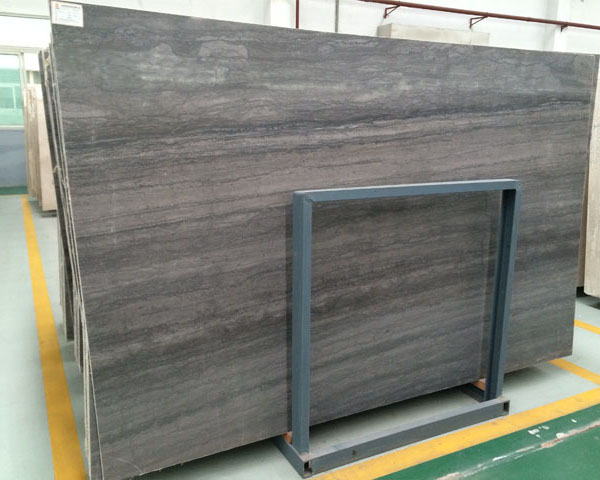 Natural blue grey wood grain marble slab tiles