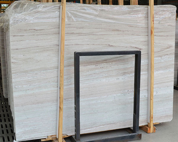 Natural white wavy grain marble slab for sale
