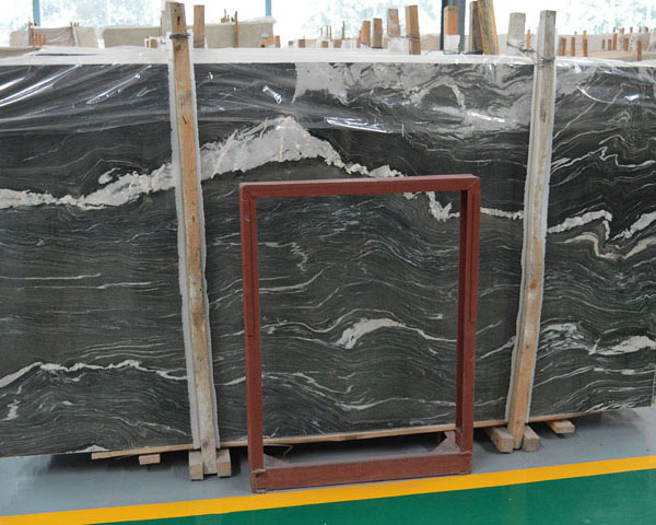 China white vein and black marble slab tiles supplier