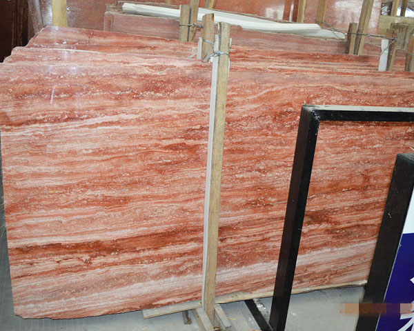 Imported Iran red wood grain travertine slab