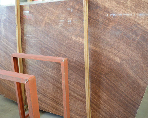 Natural Imperial brown wood grain marble slab