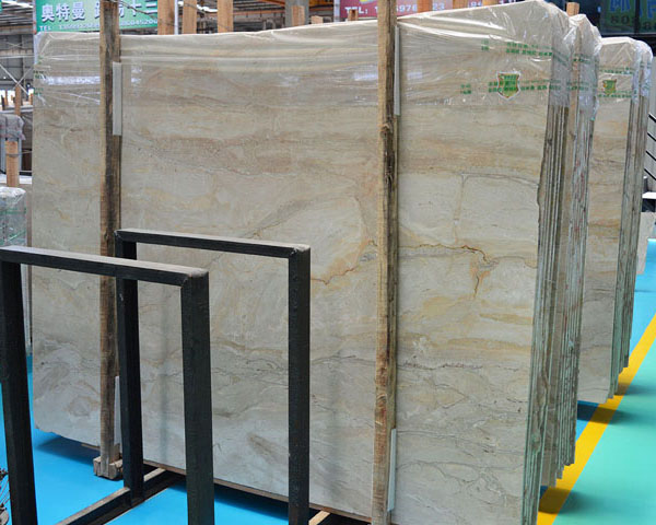 Imported beige onyx wood grain marble slab Italy