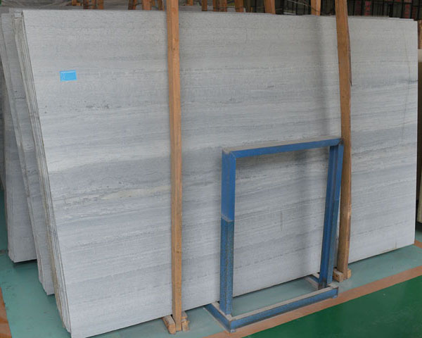 Hot sale light color blue wood grain marble slab