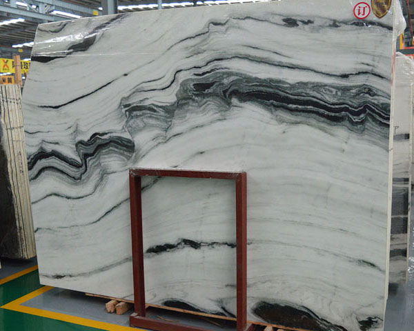 China black and white wavy grain marble slab