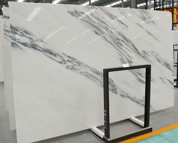 Chinese landscape grey vein white onyx marble slab