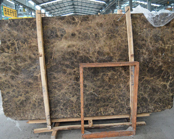 Natural black and brown emperador marble slab