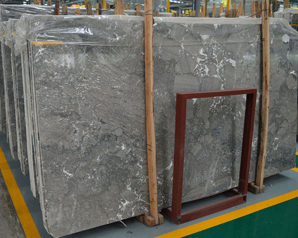 Imported light color Prussia grey marble slab for sale