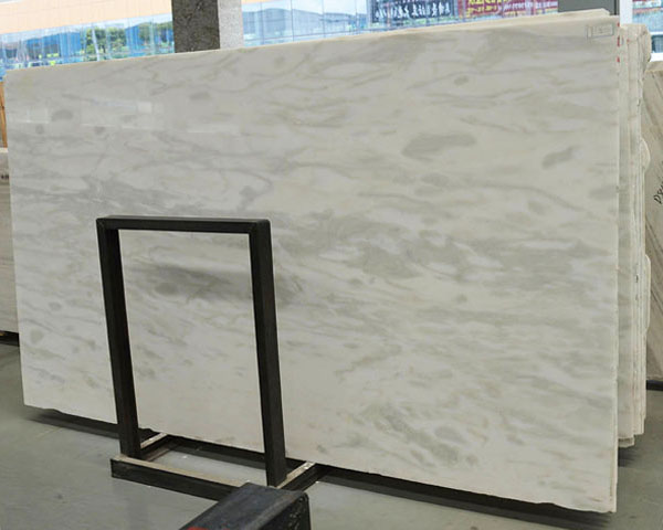 Hot sale royal white cloudy veined marble slab