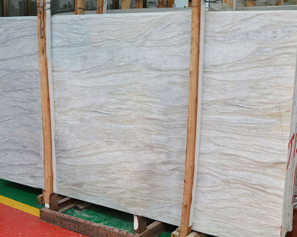 Imported white wavy wood grain marble slab tiles