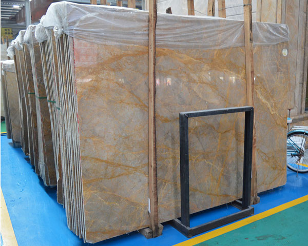 Polished gold emperador yellow marble for hotel project