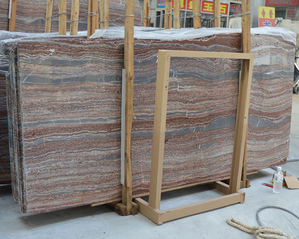 Hot sale brown wood grain onyx marble slab tiles