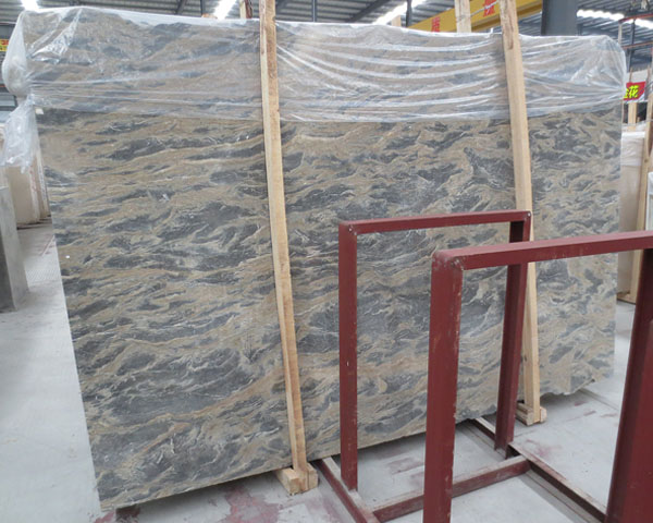 China gold vein grey marble flooring tiles supplier