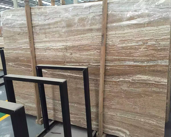China natural brown vein marble slab cut to size