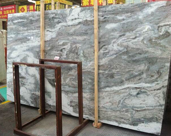 Imported blue wavy grain marble slab cut to size