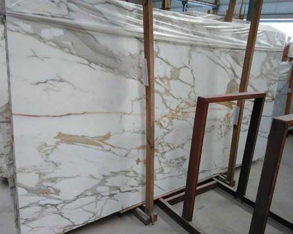 Imported calacata white gold vein marble slab