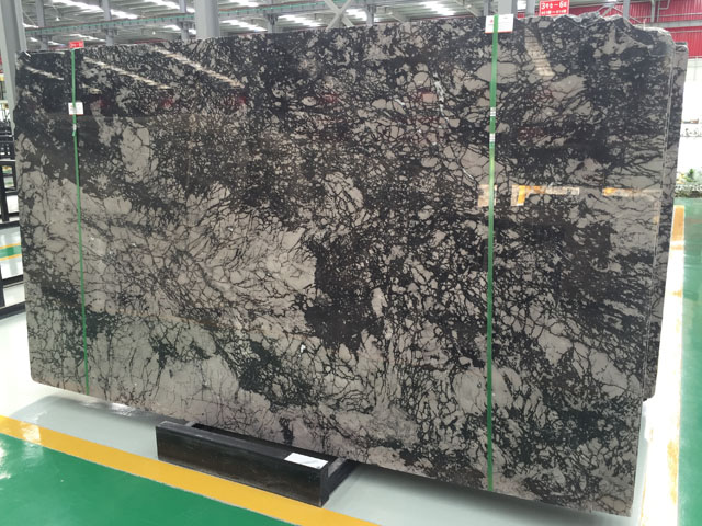 Polished natural black forest marble slab for sale