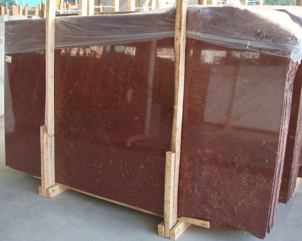 Polished ruby red marble slab stone China supplier