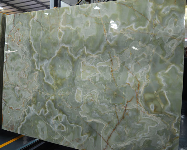 Chinese natural green onyx slab for wall panel
