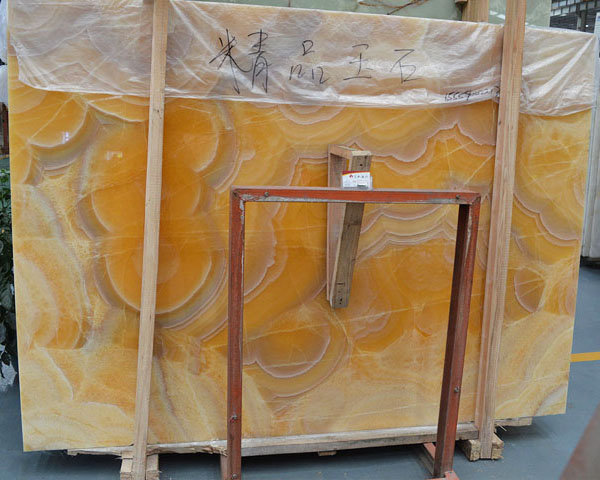 Luxury yellow wood grain onyx marble slab price