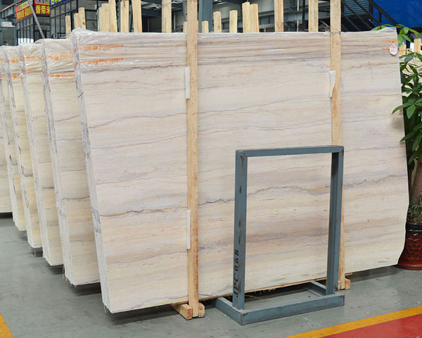 Natural royal binkgo wood grain beige marble slab