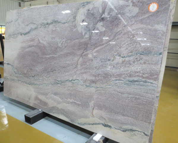 Natural purple wavy grain marble slab for sale