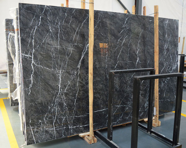 New grey emperador marble slab with white veins