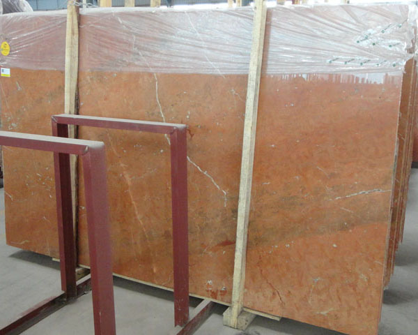Natural light color brown rosso alicante marble slab