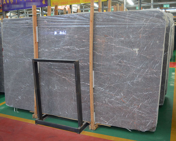 Imported gold lined Milan grey marble slab Italy