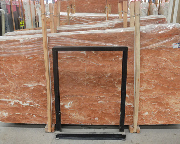 Natural tiny vein orange red marble slab for sale