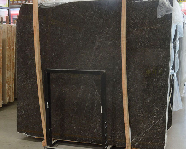 Chinese dark colored olive grey marble slab