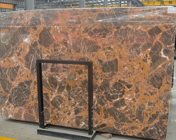 Imperial grey spots gold coffee brown marble slab