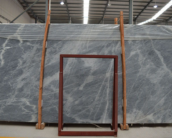 Natural white vein grey marble slab for sale