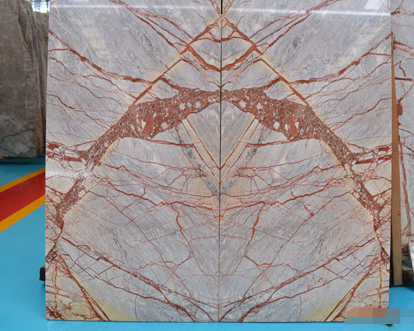 Chinese matchbook gold brown vein marble wall panel