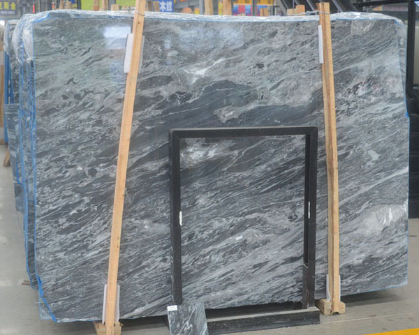 Polished fantastic grey galaxy marble slab for sale